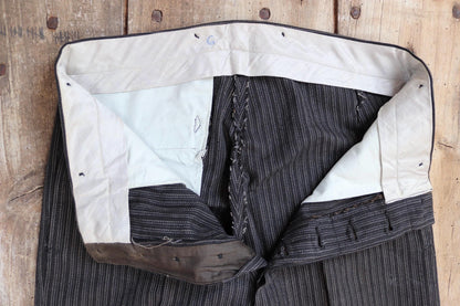 Vintage 1960s morning suit trousers - striped suit pants - 32” x 30”