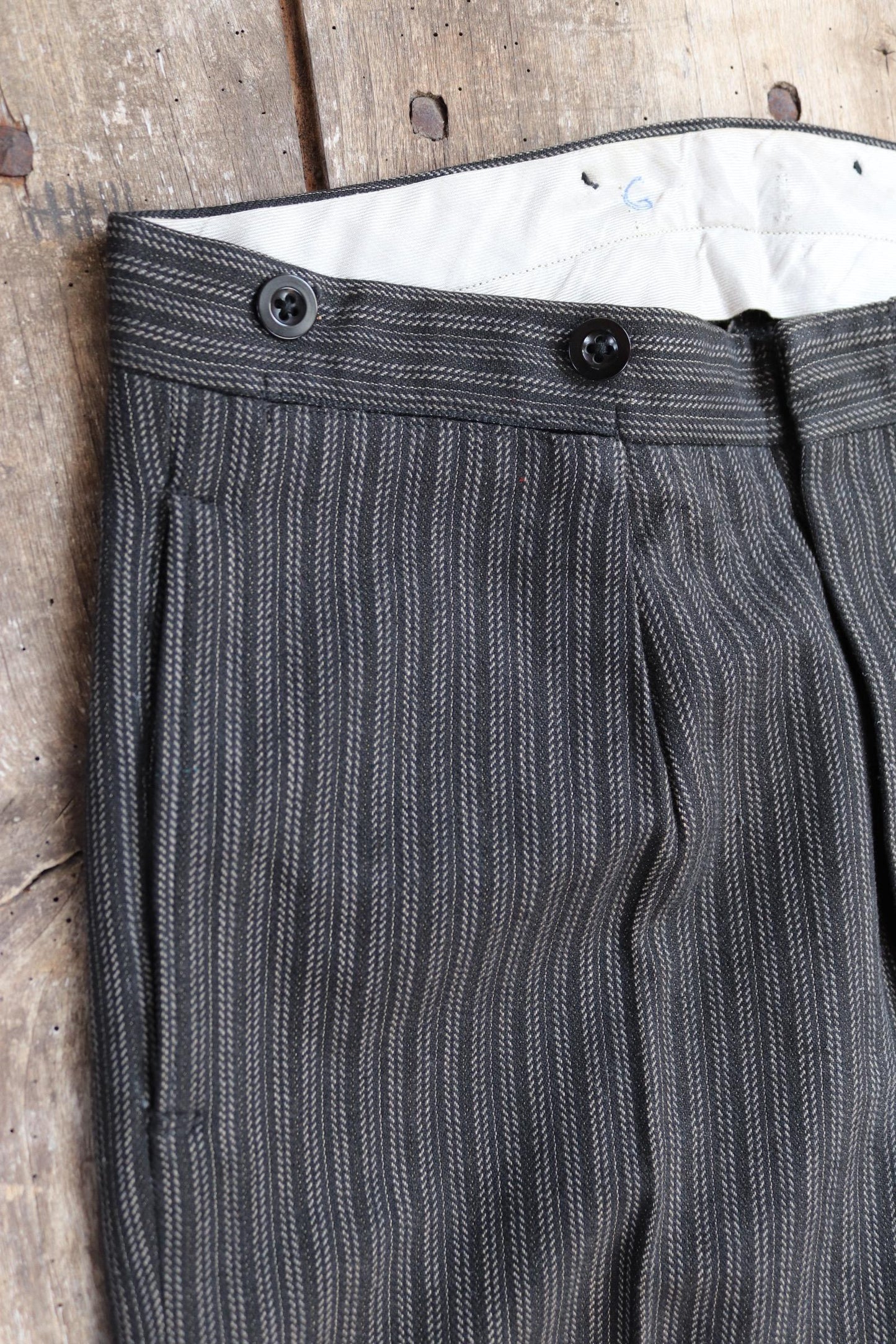 Vintage 1960s morning suit trousers - striped suit pants - 32” x 30”