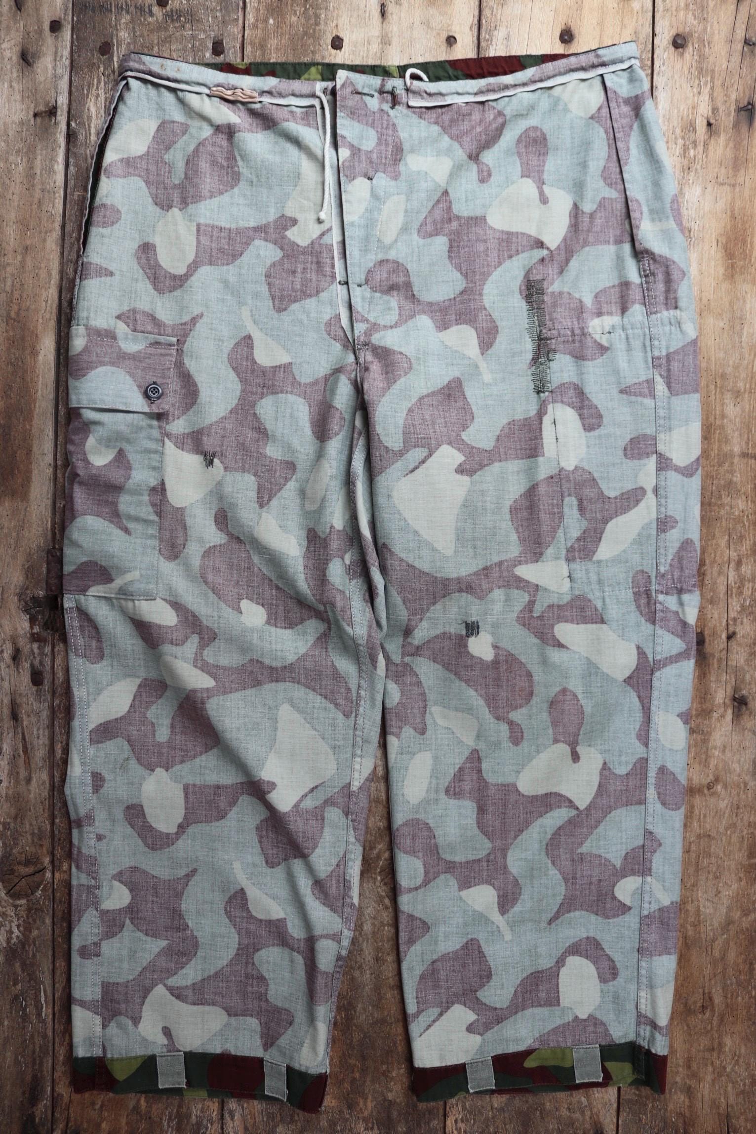 Vintage 1980s Finnish M62 camo trousers - windproof paratrooper pants - 43” x 30”