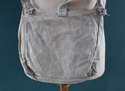 Antique WW1 military bag - Swedish army musette - cotton cross body bread bag - mattornist