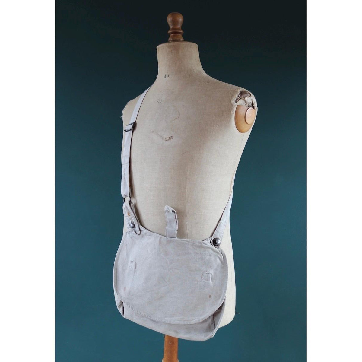 Antique WW1 military bag - Swedish army musette - cotton cross body bread bag - mattornist