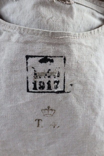 Antique WW1 military bag - Swedish army musette - cotton cross body bread bag - mattornist