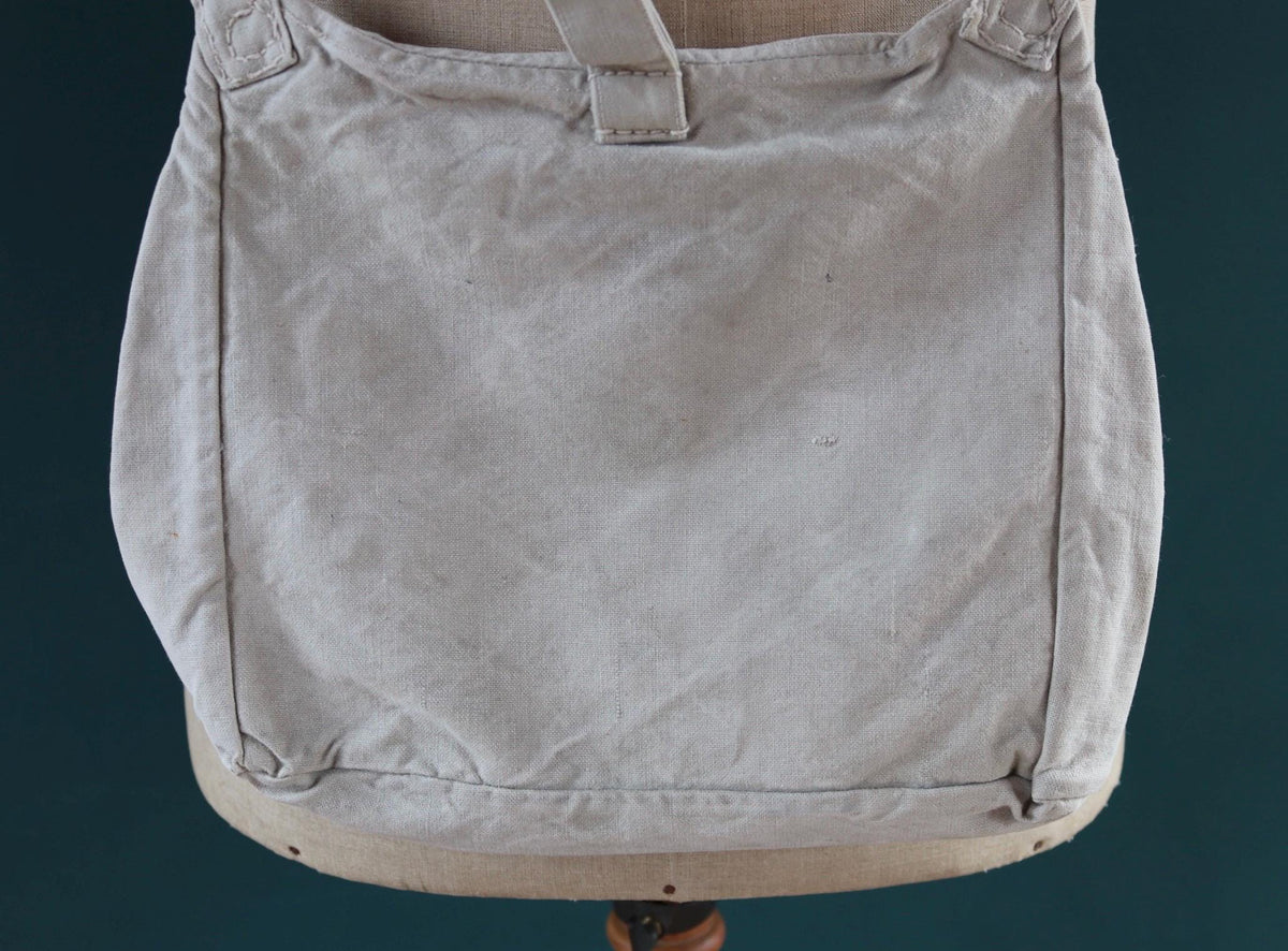 Antique WW1 military bag - Swedish army musette - cotton cross body bread bag - mattornist