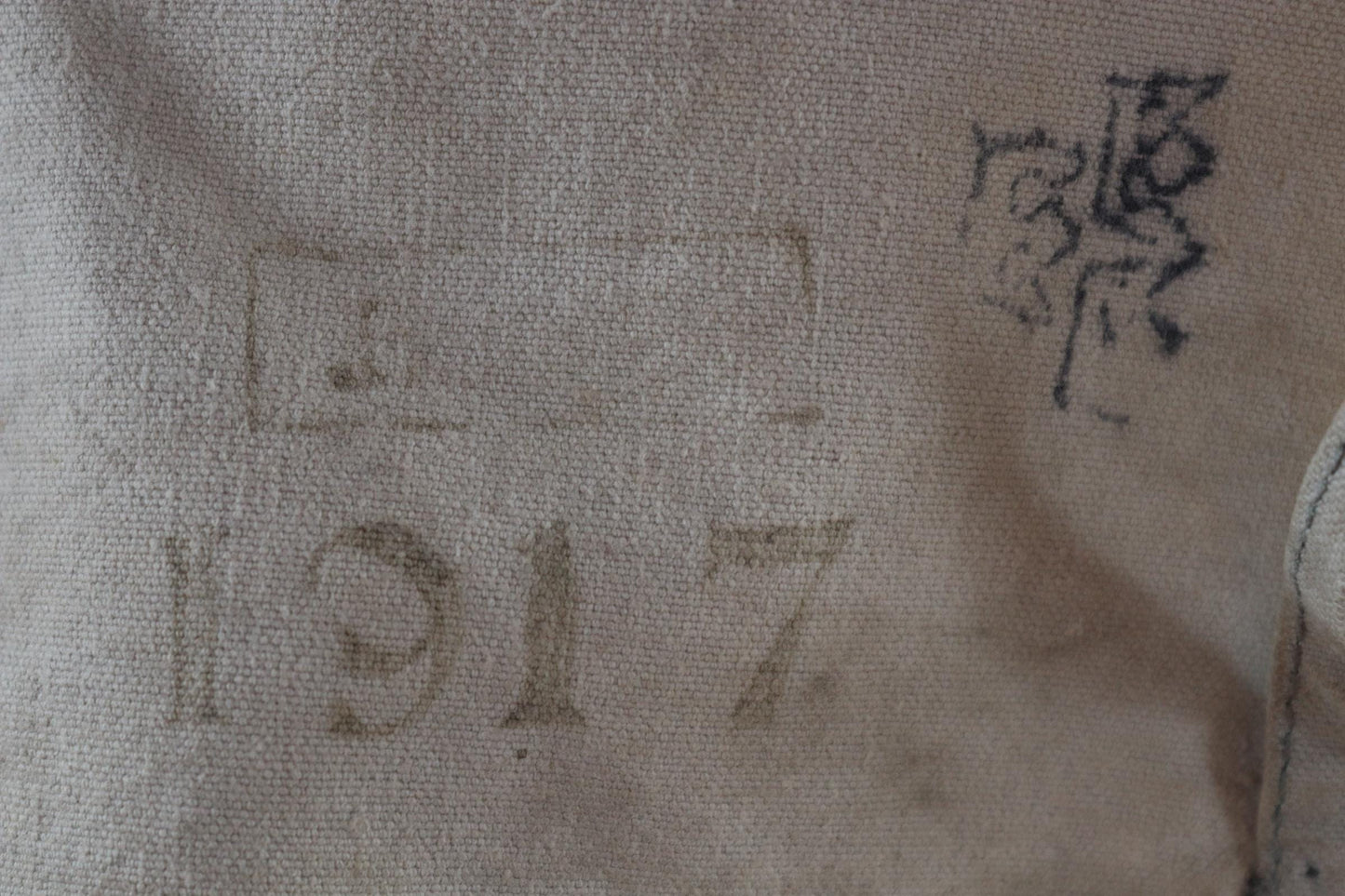 Antique WW1 military bag - Swedish army musette - cotton cross body bread bag - mattornist