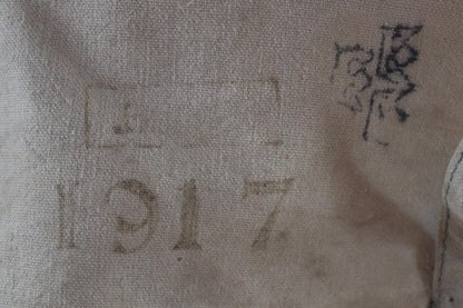 Antique WW1 military bag - Swedish army musette - cotton cross body bread bag - mattornist