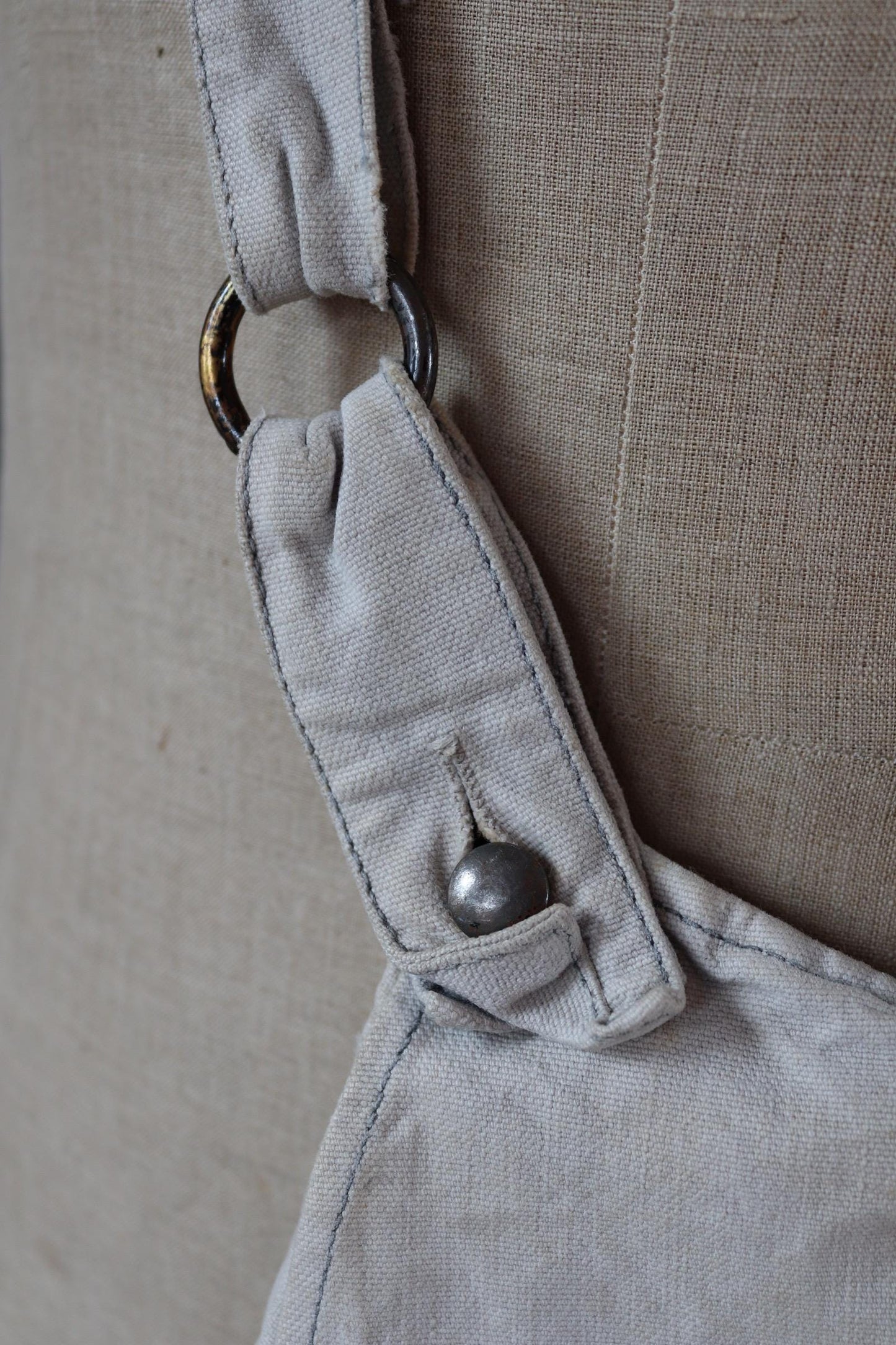 Antique WW1 military bag - Swedish army musette - cotton cross body bread bag - mattornist