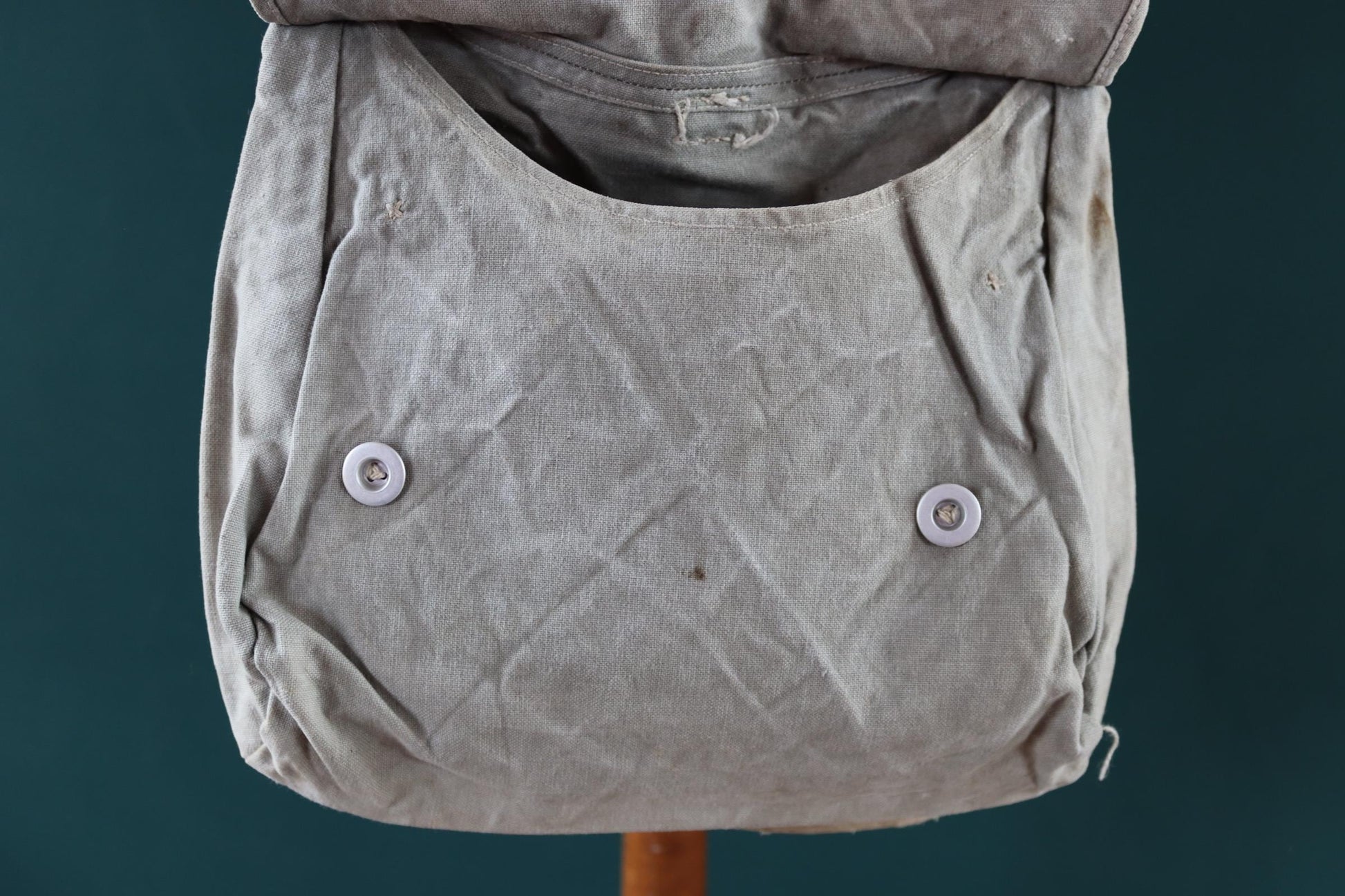 Antique WW1 military bag - Swedish army musette - cotton cross body bread bag - mattornist