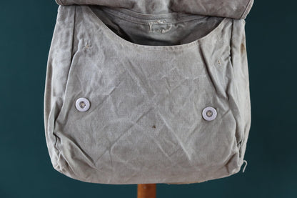 Antique WW1 military bag - Swedish army musette - cotton cross body bread bag - mattornist