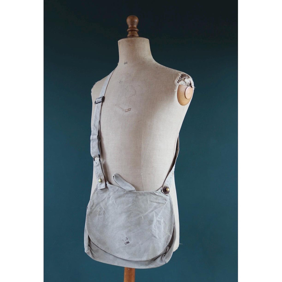 Antique WW1 military bag - Swedish army musette - cotton cross body bread bag - mattornist