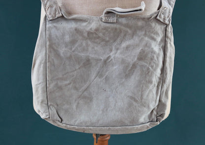 Antique WW1 military bag - Swedish army musette - cotton cross body bread bag - mattornist