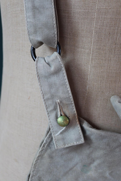 Antique WW1 military bag - Swedish army musette - cotton cross body bread bag - mattornist