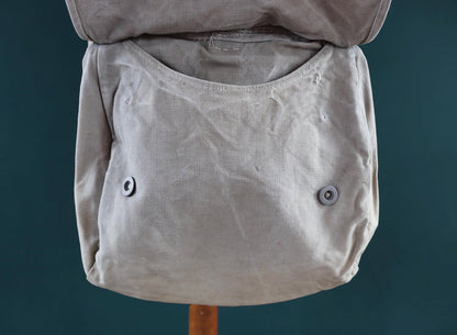 Antique WW1 military bag - Swedish army musette - cotton cross body bread bag - mattornist