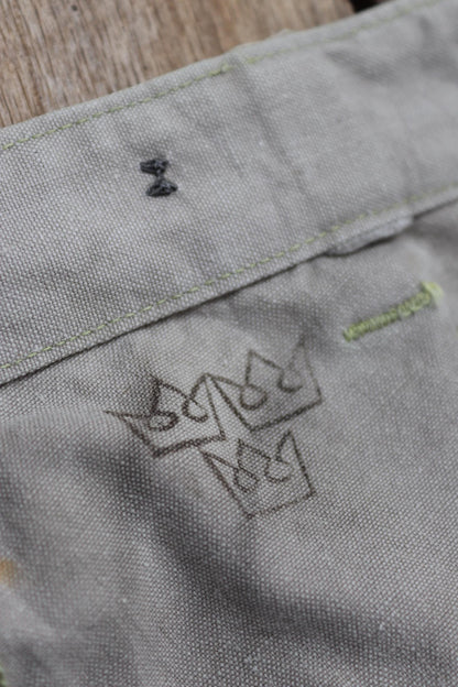 Vintage 1930s workwear trousers - 1940s Swedish military utility pants - buckle back cotton twill - 29” x 30”