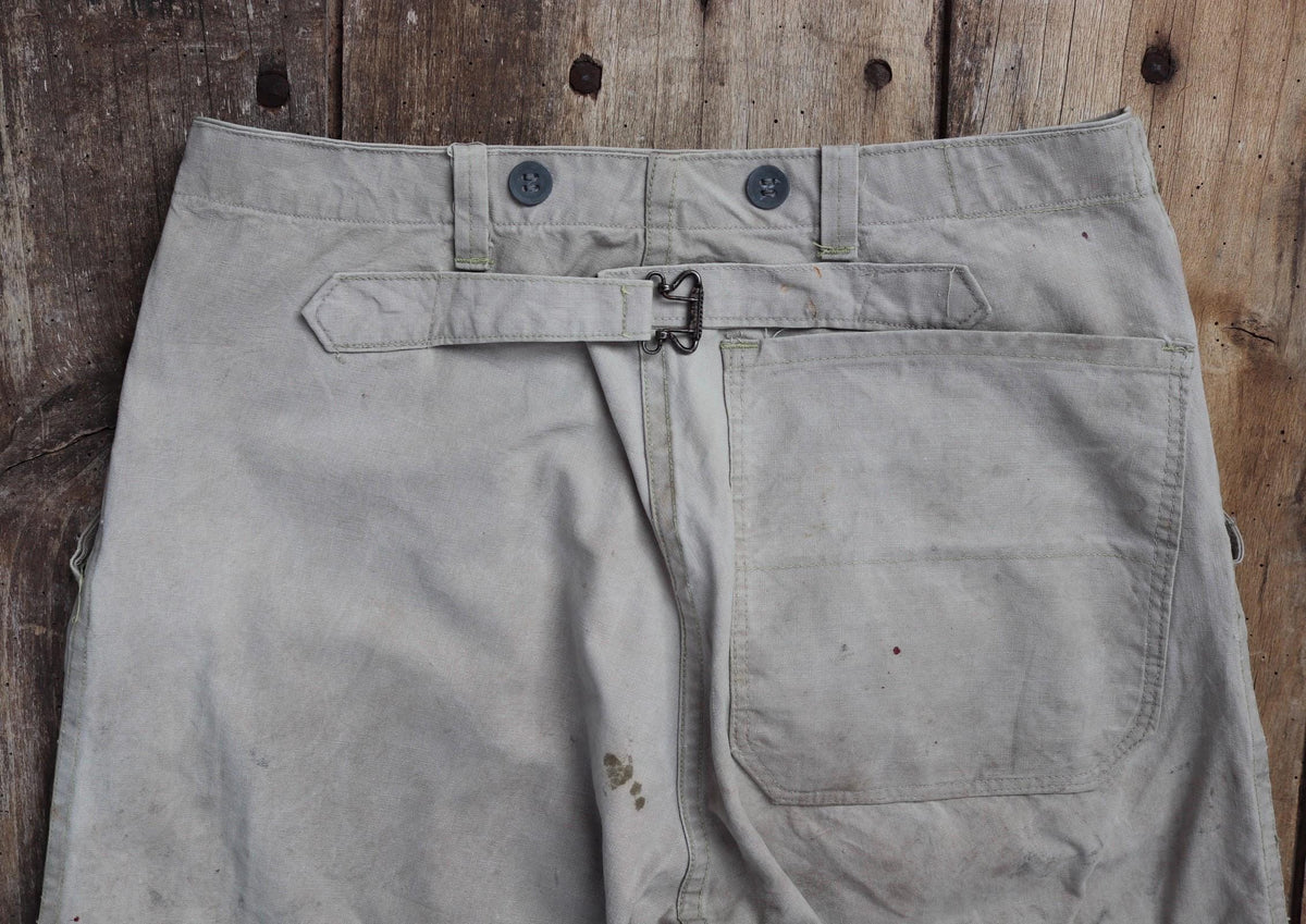 Vintage 1930s workwear trousers - 1940s Swedish military utility pants - buckle back cotton twill - 29” x 30”