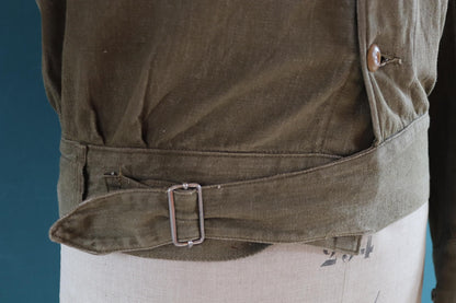 Vintage 1940s British army denim blouse - WW2 selvedge overalls jacket - 44” chest