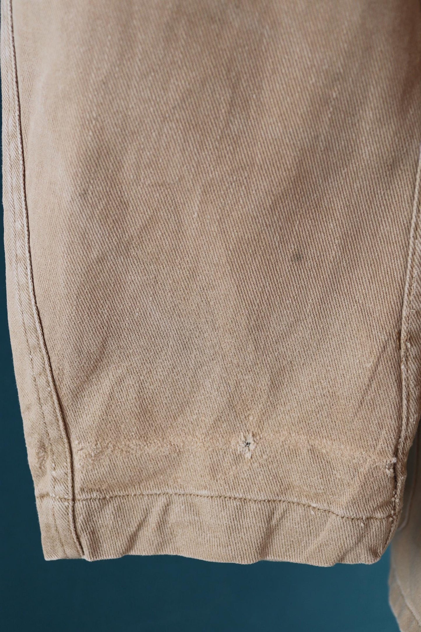Vintage 1960s British workwear overalls - back belt - brown cotton twill chore jacket - factory chore coat - 46” chest
