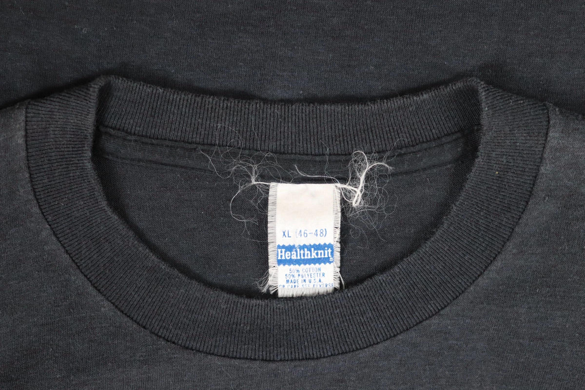 Vintage 1980s Steve Taylor t shirt - faded black - single stitch - 40” chest