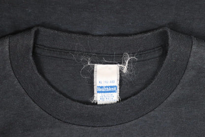 Vintage 1980s Steve Taylor t shirt - faded black - single stitch - 40” chest
