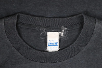 Vintage 1980s Steve Taylor t shirt - faded black - single stitch - 40” chest