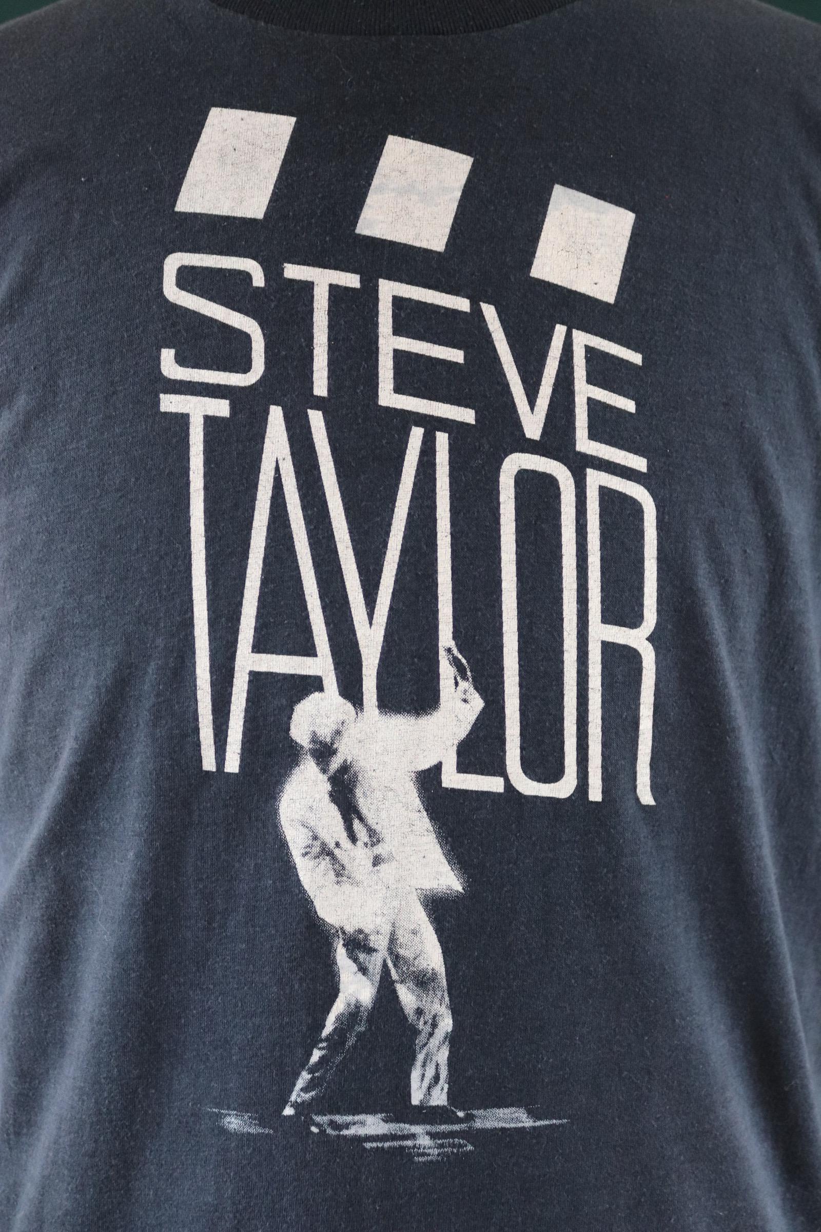 Vintage 1980s Steve Taylor t shirt - faded black - single stitch - 40” chest
