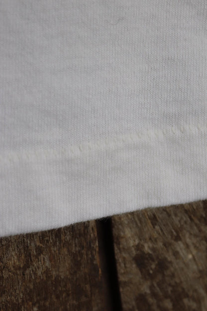 Vintage 1990s plain white t shirt - Hanes blank tee - 35” chest