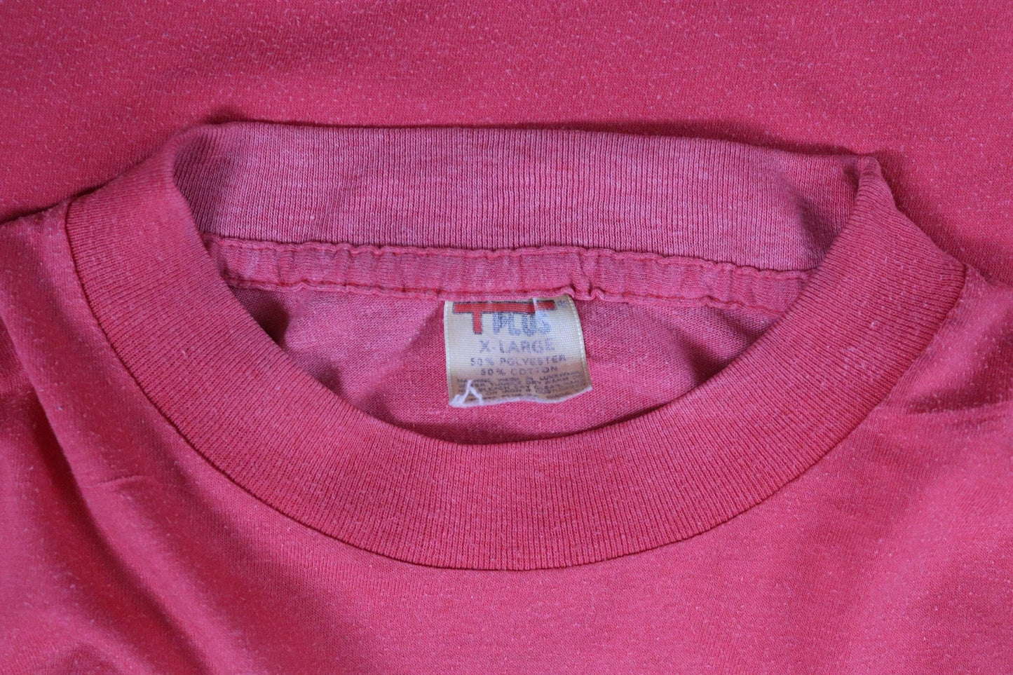 Vintage 1970s Ebony Club t shirt - Las Vegas disco club - faded red - glitter transfer - 42" chest