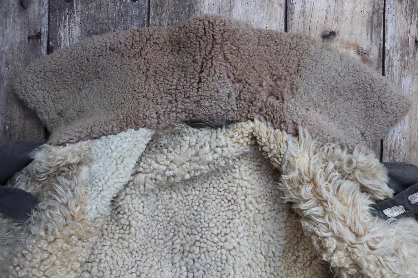 Vintage 1950s Swedish Livpäls sheepskin coat - military greatcoat - 46” chest