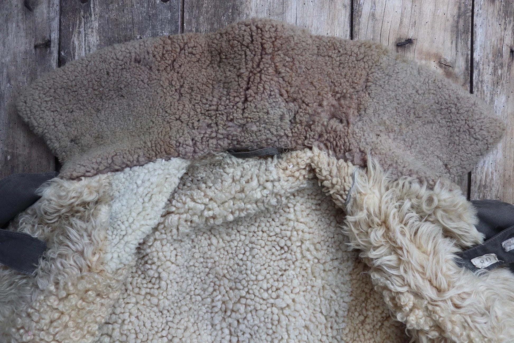 Vintage 1950s Swedish Livpäls sheepskin coat - military greatcoat - 46” chest