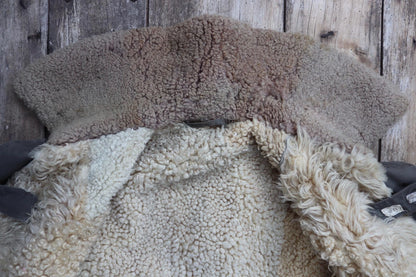 Vintage 1950s Swedish Livpäls sheepskin coat - military greatcoat - 46” chest