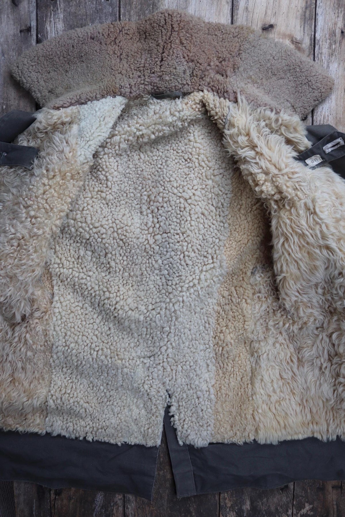 Vintage 1950s Swedish Livpäls sheepskin coat - military greatcoat - 46” chest