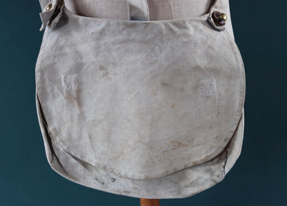 Antique WW1 military bag - Swedish army musette - cotton cross body bread bag - mattornist