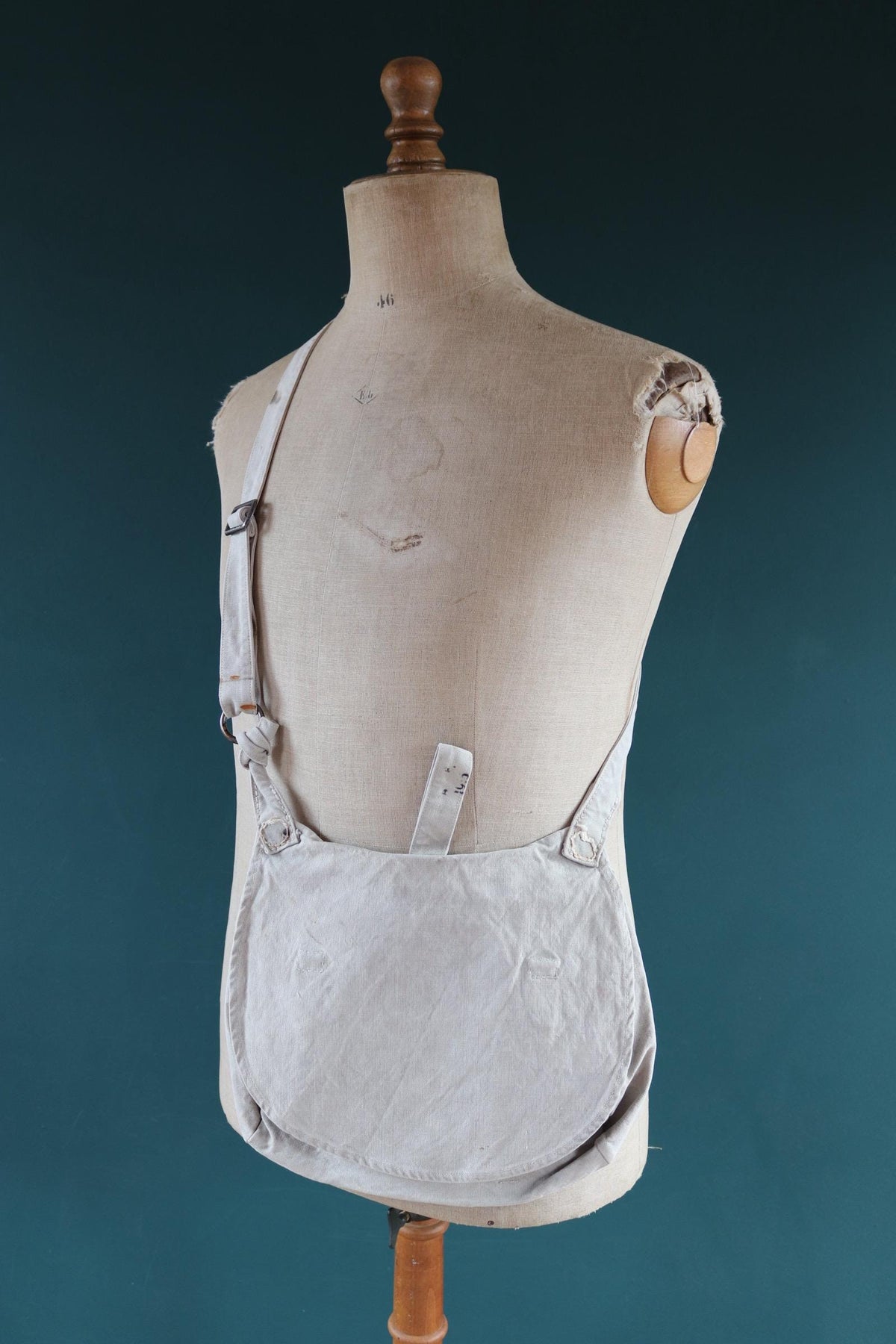 Antique WW1 military bag - Swedish army musette - cotton cross body bread bag - mattornist