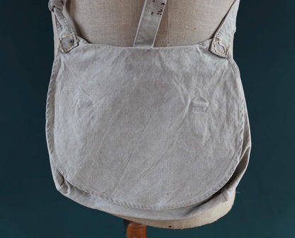 Antique WW1 military bag - Swedish army musette - cotton cross body bread bag - mattornist