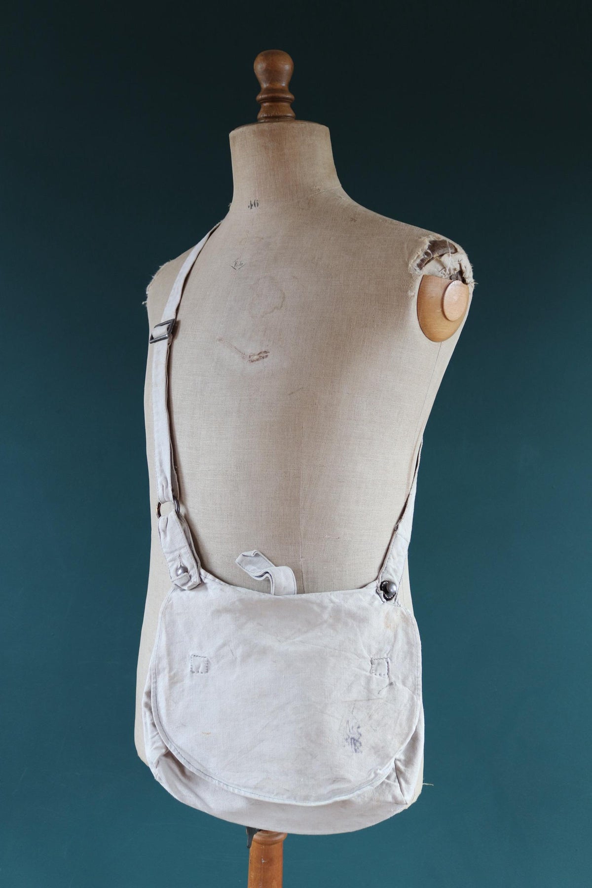 Antique WW1 military bag - Swedish army musette - cotton cross body bread bag - mattornist