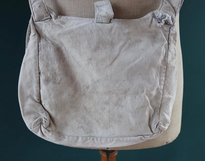 Antique WW1 military bag - Swedish army musette - cotton cross body bread bag - mattornist