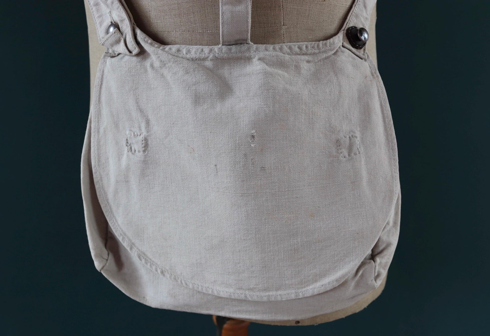 Antique WW1 military bag - Swedish army musette - cotton cross body bread bag - mattornist