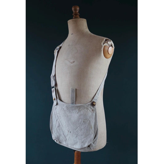 Antique WW1 military bag - Swedish army musette - cotton cross body bread bag - mattornist