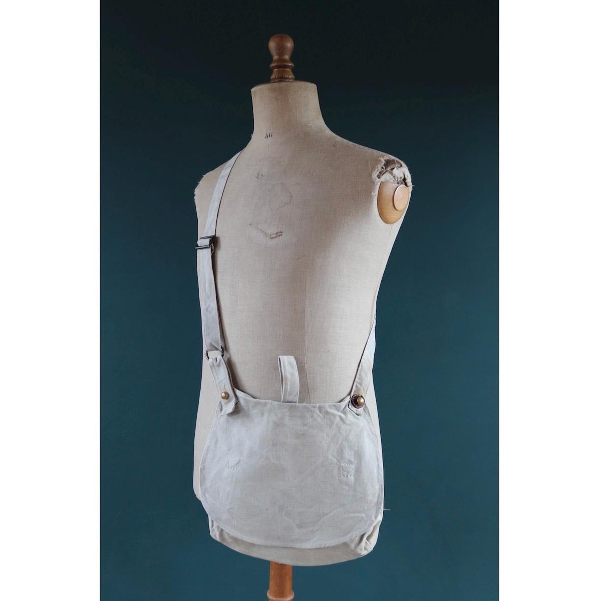 Antique WW1 military bag - Swedish army musette - cotton cross body bread bag - mattornist