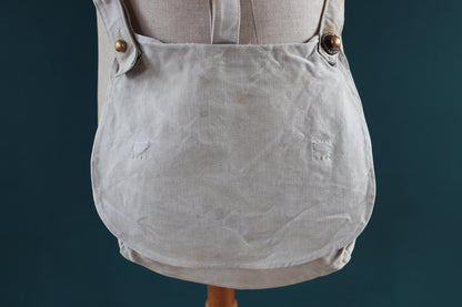 Antique WW1 military bag - Swedish army musette - cotton cross body bread bag - mattornist