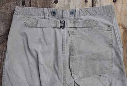 Vintage 1930s workwear trousers - 1940s Swedish military utility pants - buckle back cotton twill - 29” x 29”