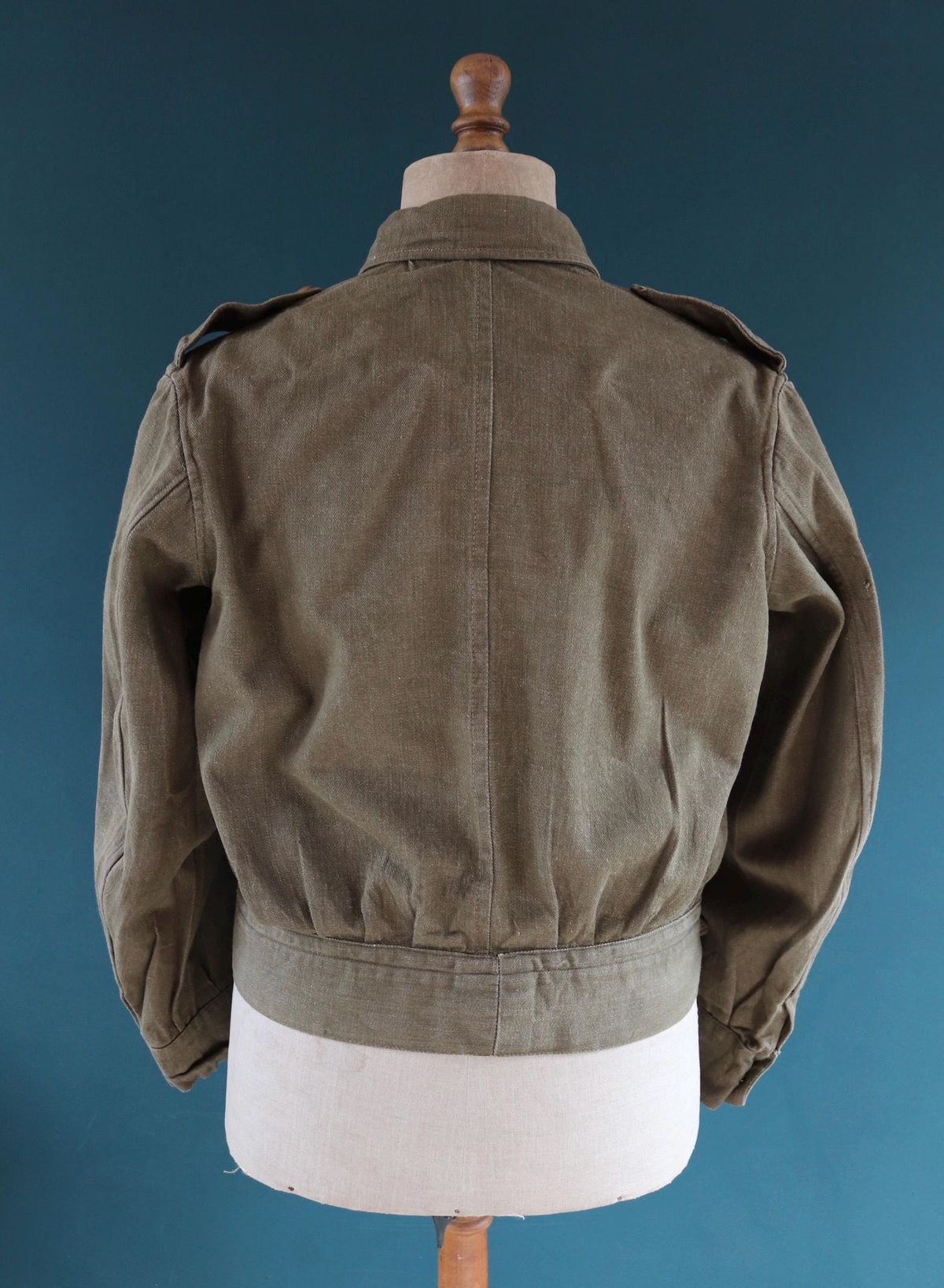 Vintage 1940s British army denim blouse - WW2 selvedge overalls jacket - 44” chest
