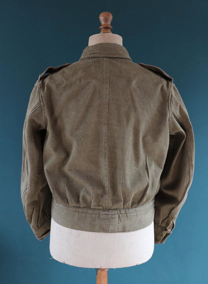 Vintage 1940s British army denim blouse - WW2 selvedge overalls jacket - 44” chest