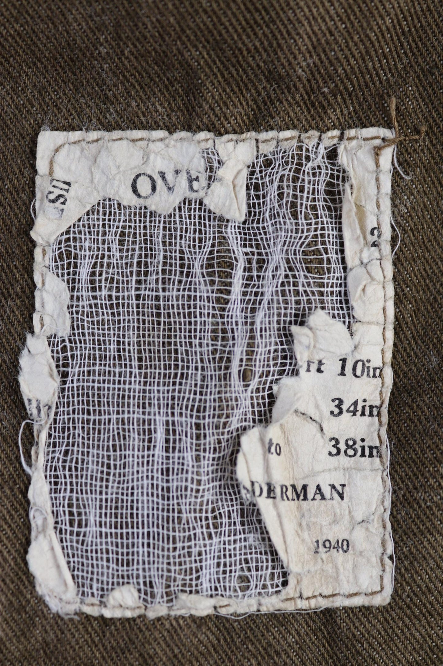 Vintage 1940s British army denim blouse - WW2 selvedge overalls jacket - 44” chest
