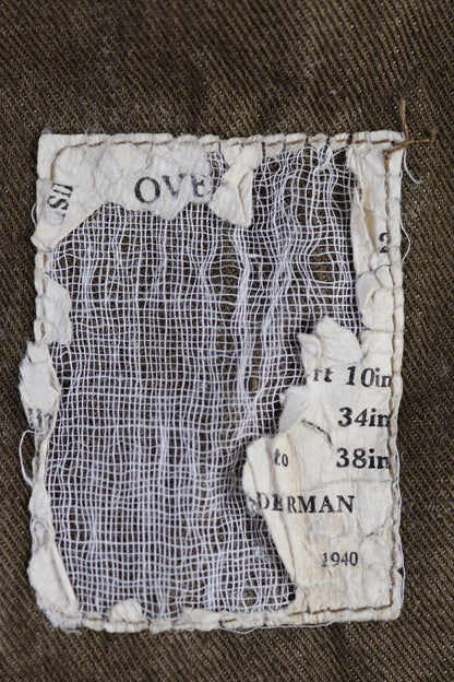 Vintage 1940s British army denim blouse - WW2 selvedge overalls jacket - 44” chest
