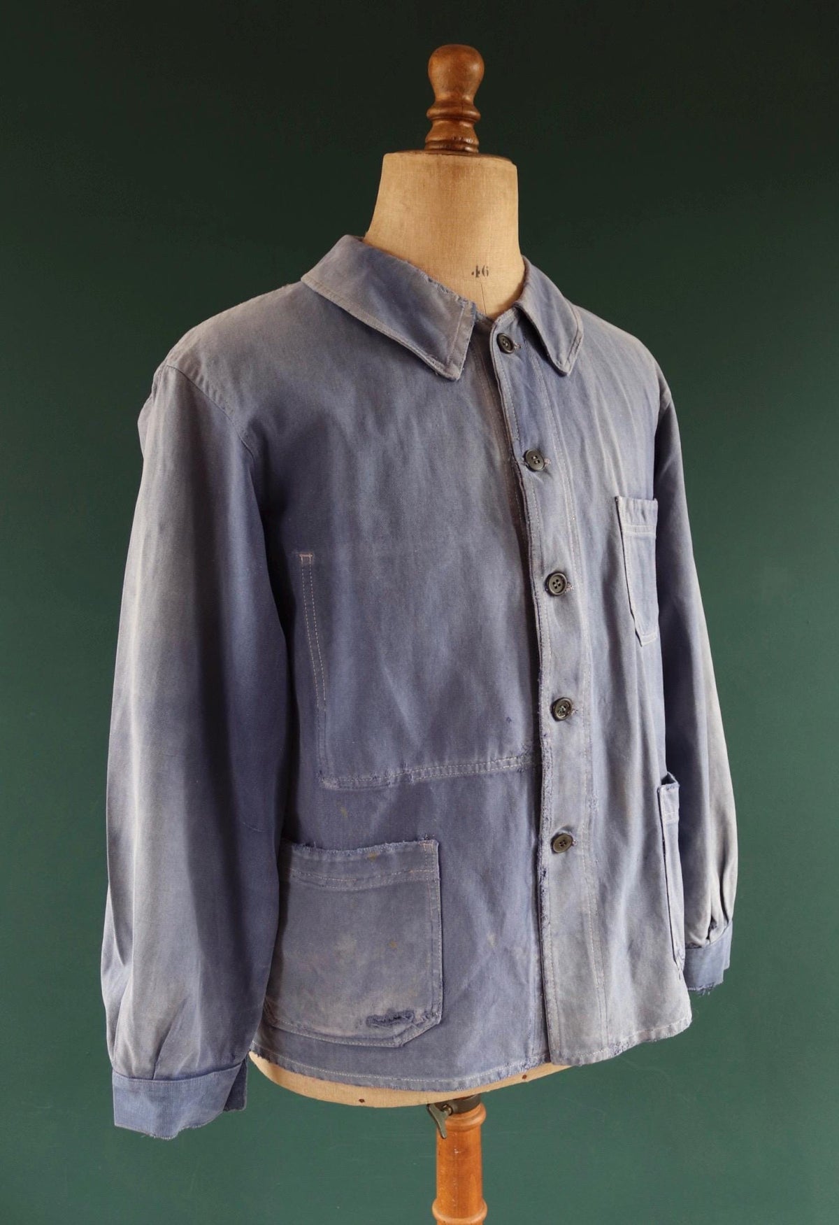 Vintage 1940s French workwear jacket - cotton twill chore coat - 47” chest