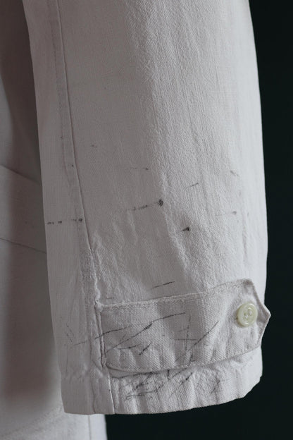 Vintage 1940s French linen workwear jacket - duster chore coat - overalls - 46” chest