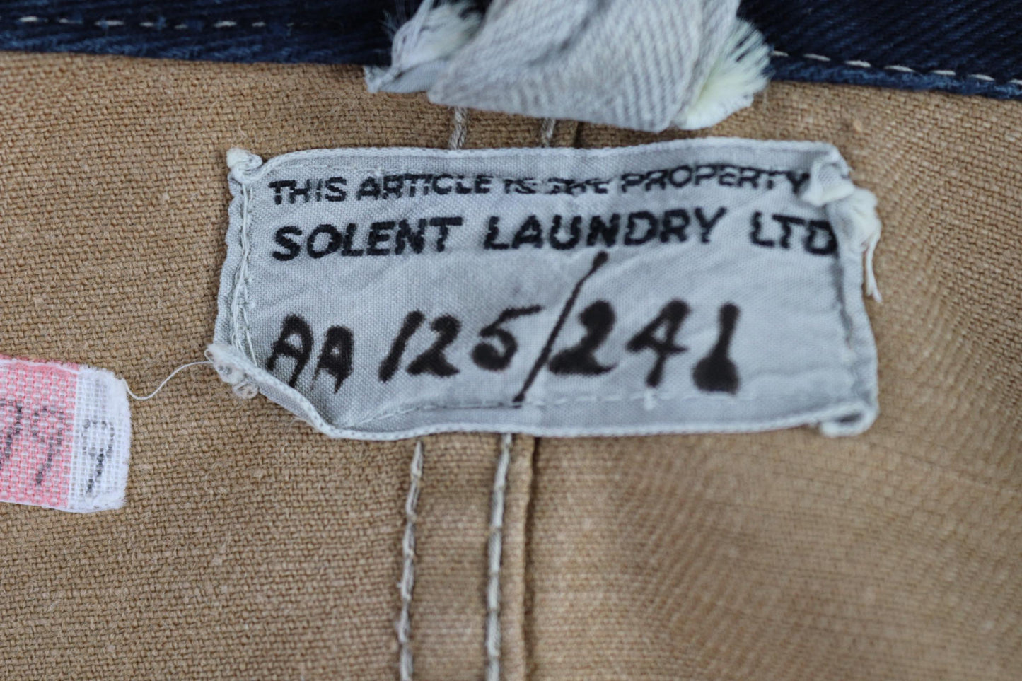 Vintage 1940s British workwear overalls - long brown cotton twill chore jacket - factory chore coat - 40” chest