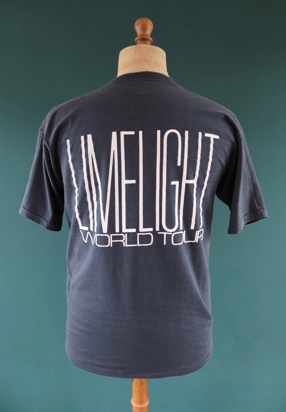 Vintage 1980s Steve Taylor t shirt - faded black - single stitch - 40” chest