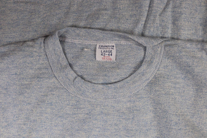 Vintage 1960s Champion t shirt - single stitch - blue marl - 38” chest