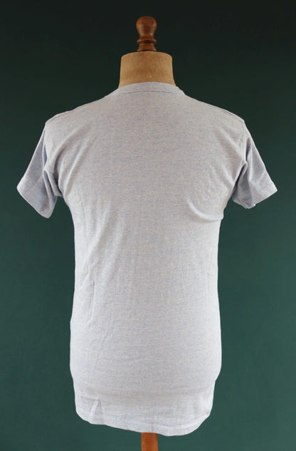 Vintage 1960s Champion t shirt - single stitch - blue marl - 38” chest